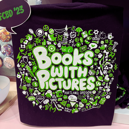Books With Pictures Nerdy Green Tee