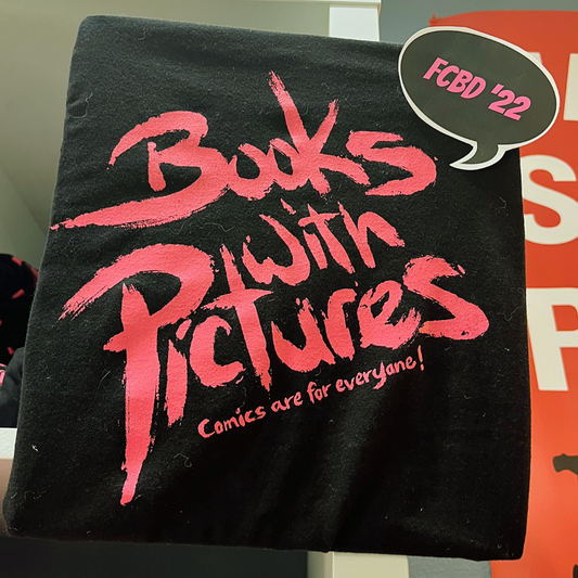 Pink Books With Pictures Brushstroke Tee